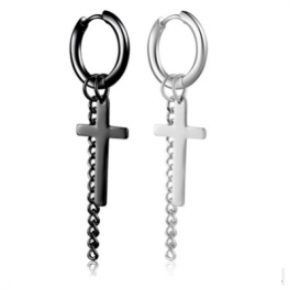 steel cross earring E0311