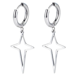 steel cross earring E0323