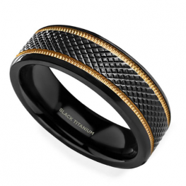 black titanium ring TR0204