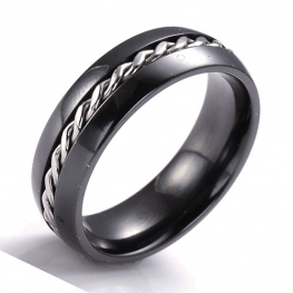 black titanium ring TR0162