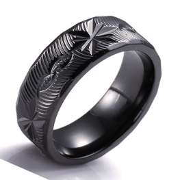 black titanium ring TR0195