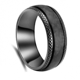 black titanium ring TR0214