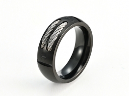 chain inlay steel ring RS40697